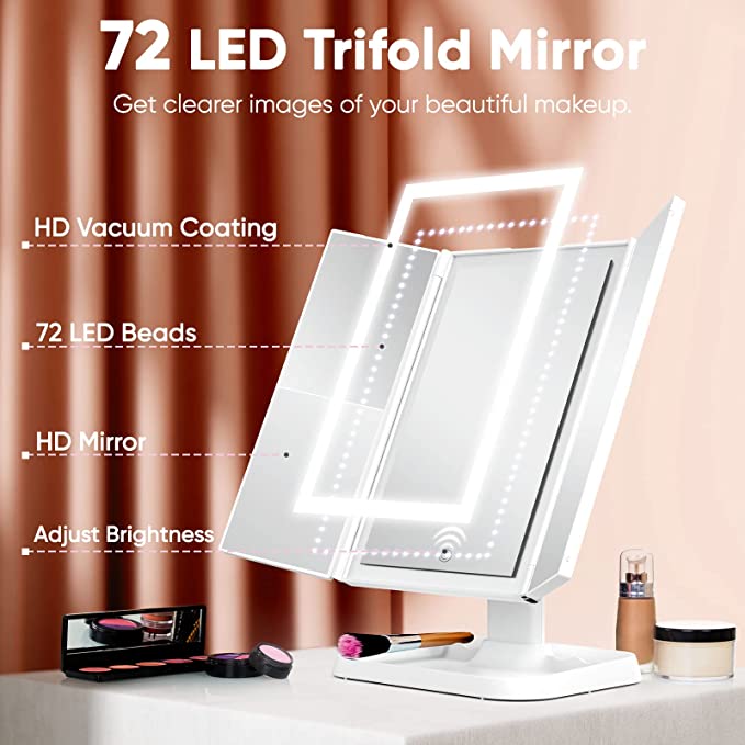 GlamTrifold LED Vanity Mirror